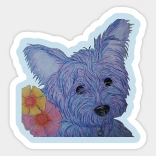 Blue Yorkie Sticker